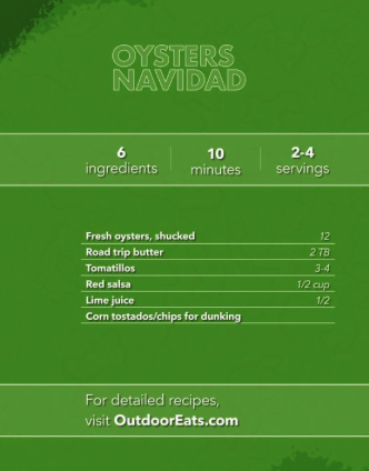 Recipe card for Oysters Navidad